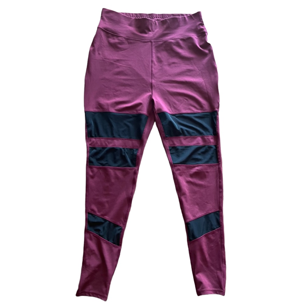 ⭐️Host Pick⭐️High waist mesh front burgandy yoga/workout pants